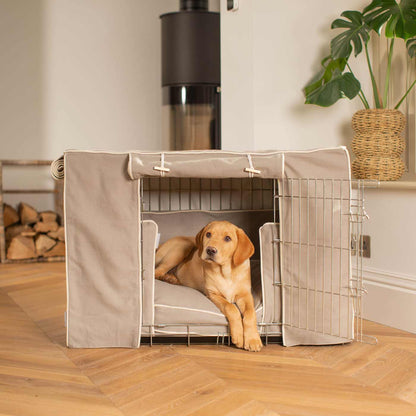 Luxury Heavy Duty Dog Cage, In Stunning Savanna Stone Cage Set, The Perfect Dog Cage Set For Building The Ultimate Pet Den! Dog Cage Cover Available To Personalize at Lords & Labradors