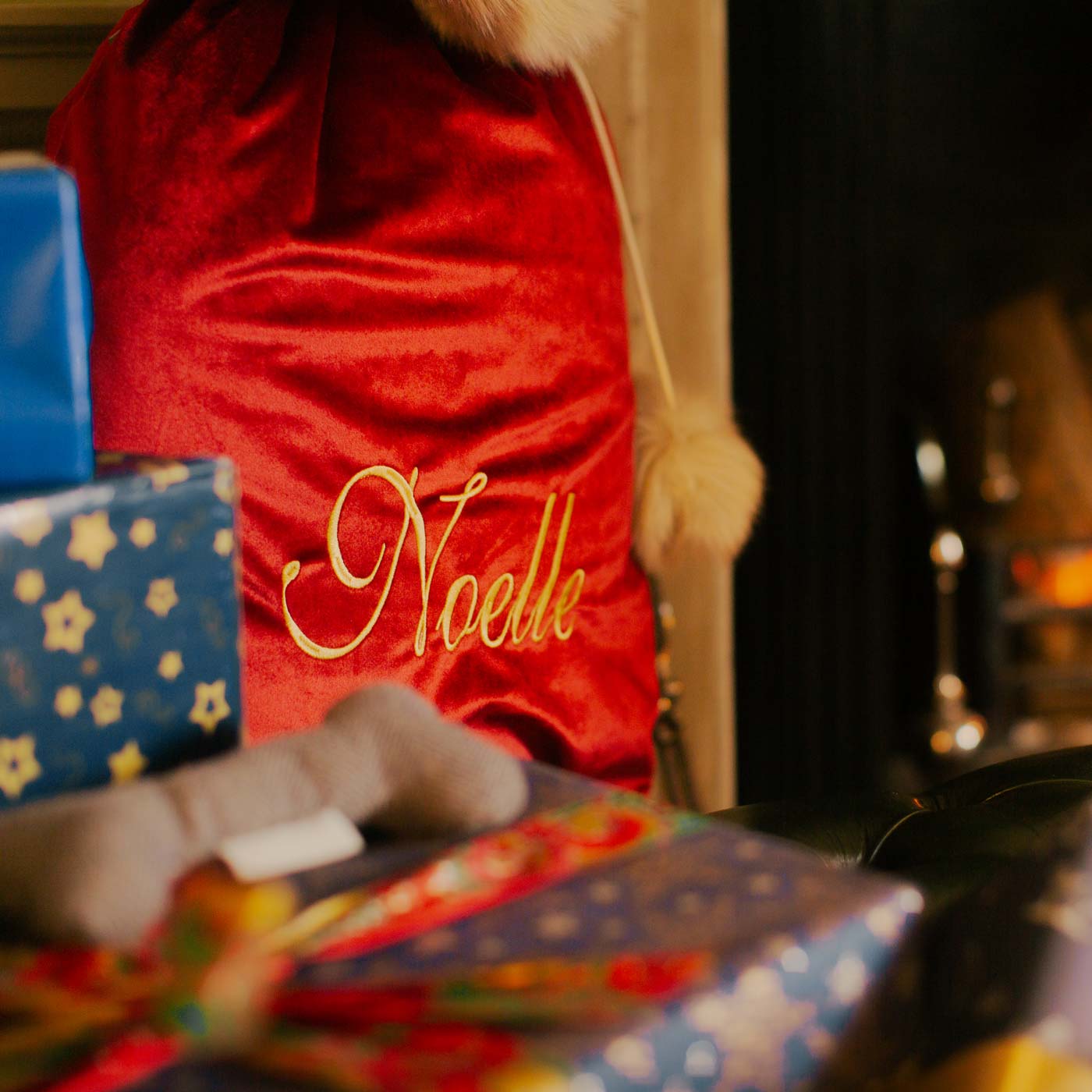 Discover our Christmas Santa Sack in Cranberry Velvet featuring drawstring tightening. The perfect Luxury pet gift for your Dog, Cat, Family and Fiends, now available to Personalize at Lords & Labradors US