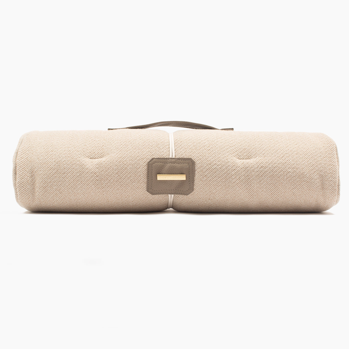Lords & Labradors Travel Mat in Natural Herringbone Tweed