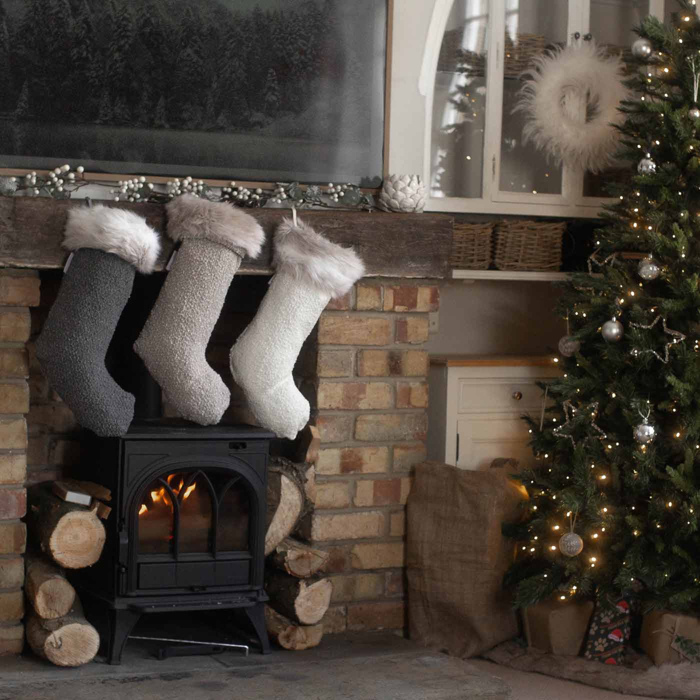 Gift your furry friend the perfect pet Christmas gift with our beautifully crafted Christmas Stocking Sock, fill and gift your pet this festive holiday with the most wholesome gifts for Christmas! Available now in stunning Boucle collection - Granite, Mink, Ivory at Lords & Labradors US