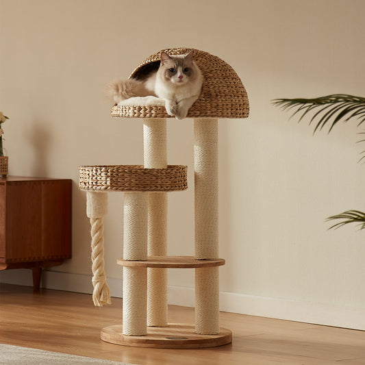 Discover our Luxury Helsinki The Dome Cat Tree. The Perfect Cat Tree For The Ultimate Cat Fun! Featuring Three Scratch Posts, Complete With A Beautiful Wicker & Dome Design! Available Now at Lords & Labradors US