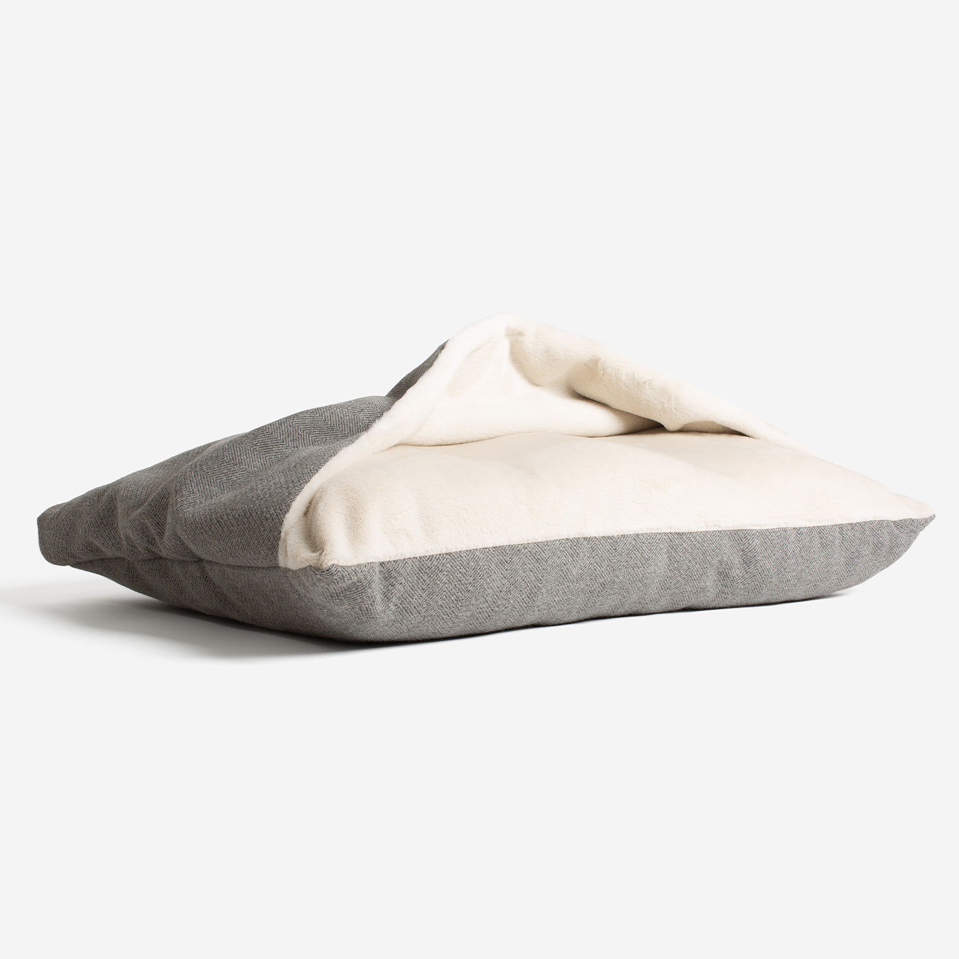 Discover The Perfect Burrow For Your Pet, Our Stunning Sleepy Burrow Dog Beds In Pewter Herringbone Is The Perfect Bed Choice For Your Pet, Available Now at Lords & Labradors US