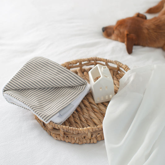 [color:regency stripe]  Luxury Spot and Stripes Pet Blanket collection, In Stunning Regency Stripe. The Perfect Blanket For Dogs, Available at Lords & Labradors US