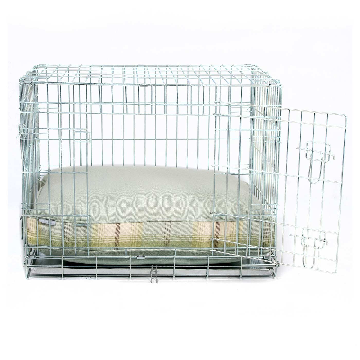 Luxury Dog Cage Cushion, Balmoral Duck Egg Tweed Cage Cushion The Perfect Dog Cage Accessory, Available To Personalize Now at Lords & Labradors US
