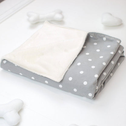 [color:grey spot] Super Soft Sherpa & Teddy Fleece Lining, Our Luxury Cat & Kitten Blanket In Stunning Grey Spot I The Perfect Cat Bed Accessory! Available Now at Lords & Labradors US