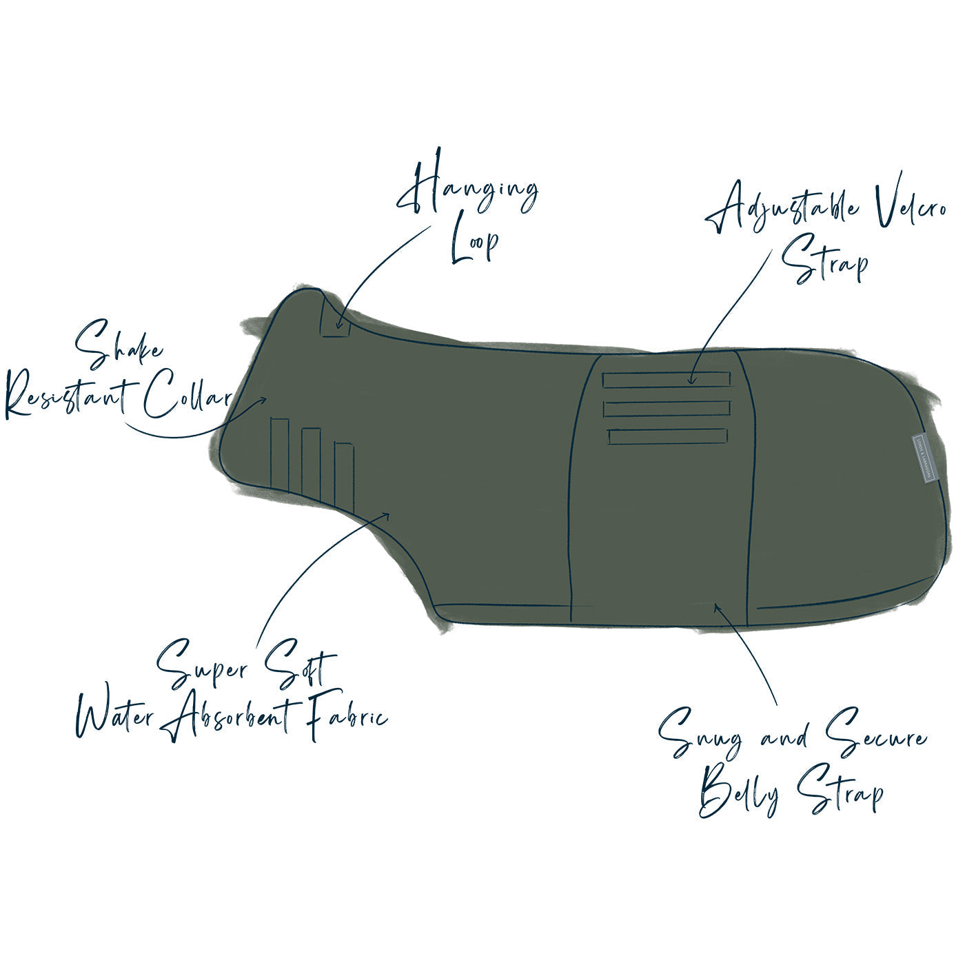 Introducing the ultimate bamboo dog drying coat in beautiful fir green, made from luxurious bamboo to aid sensitive skin featuring adjustable Velcro neck and waist fastening with super absorbent material for easy pet drying! Available now at Lords & Labradors US, In five sizes and four colors to suit all breeds!