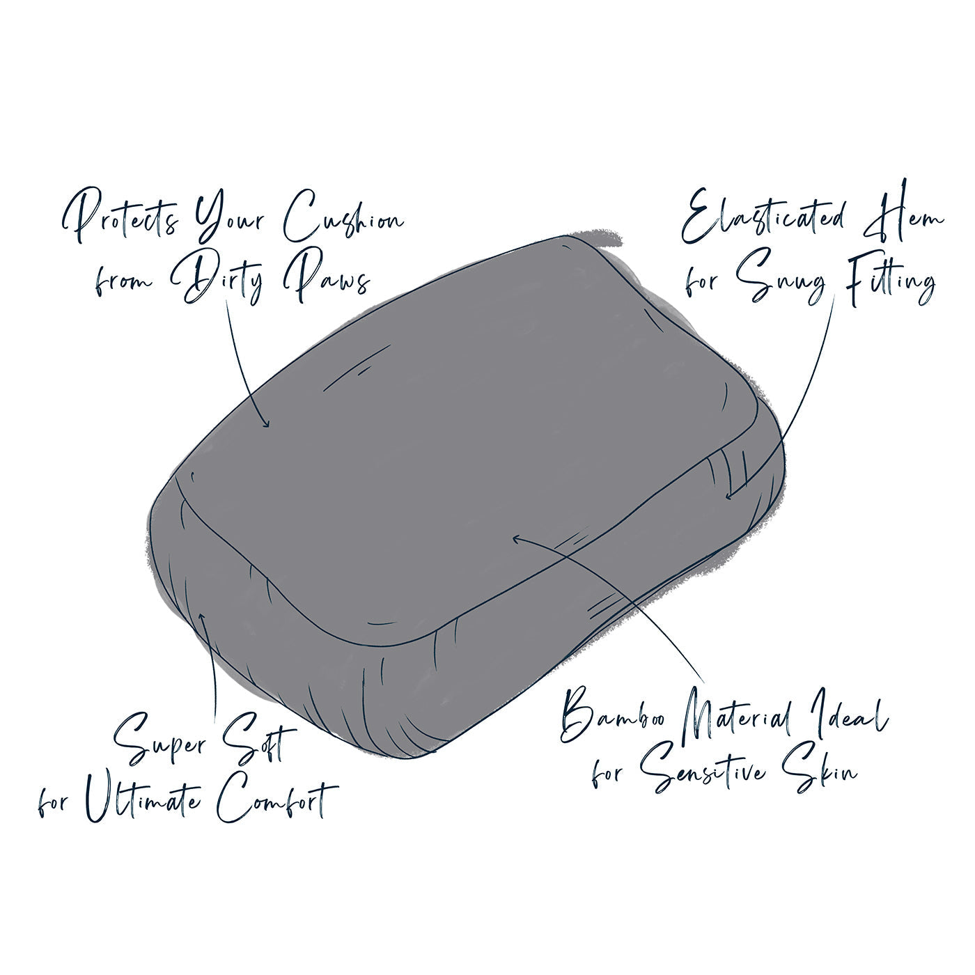 Introducing the ultimate bamboo dog drying cushion cover in beautiful Gun Metal, made from luxurious bamboo to aid sensitive skin featuring elasticated hem for a snug fit with super absorbent material for easy pet drying! Available now at Lords & Labradors US, In three sizes and four colors to suit all breeds!