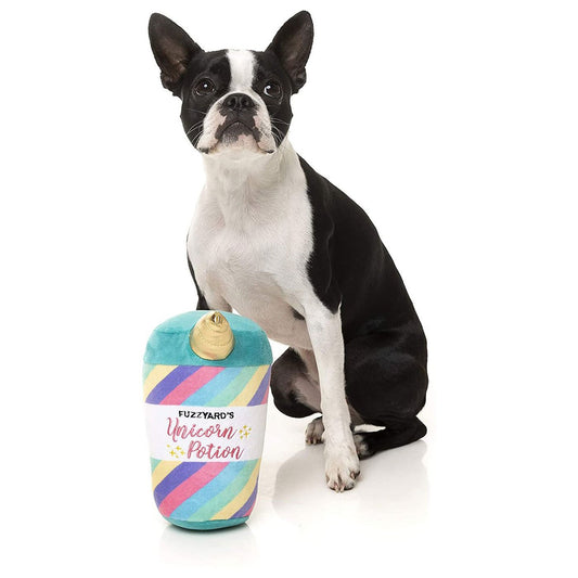 Discover Fuzzyard Unicorn Potion Toy. The perfect dog toy full of rainbows and cotton candy! Super cute and loads of fun, and machine washable. Available at Lords & Labradors US
