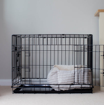 [color:light grey plush] Cozy & Calm Puppy Cage Bed, The Perfect Dog Cage Accessory For The Ultimate Dog Den! In Stunning Light Grey Essentials Plush! Available To Personalize at Lords & Labradors US