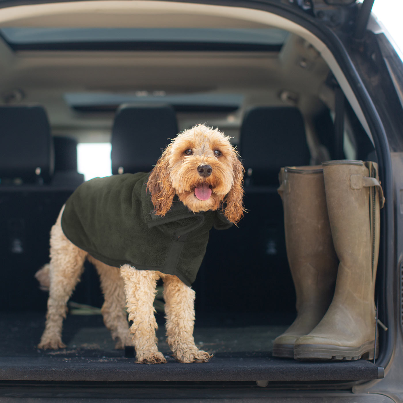 Introducing the ultimate bamboo dog drying coat in beautiful fir green, made from luxurious bamboo to aid sensitive skin featuring adjustable Velcro neck and waist fastening with super absorbent material for easy pet drying! Available now at Lords & Labradors US, In five sizes and four colors to suit all breeds!