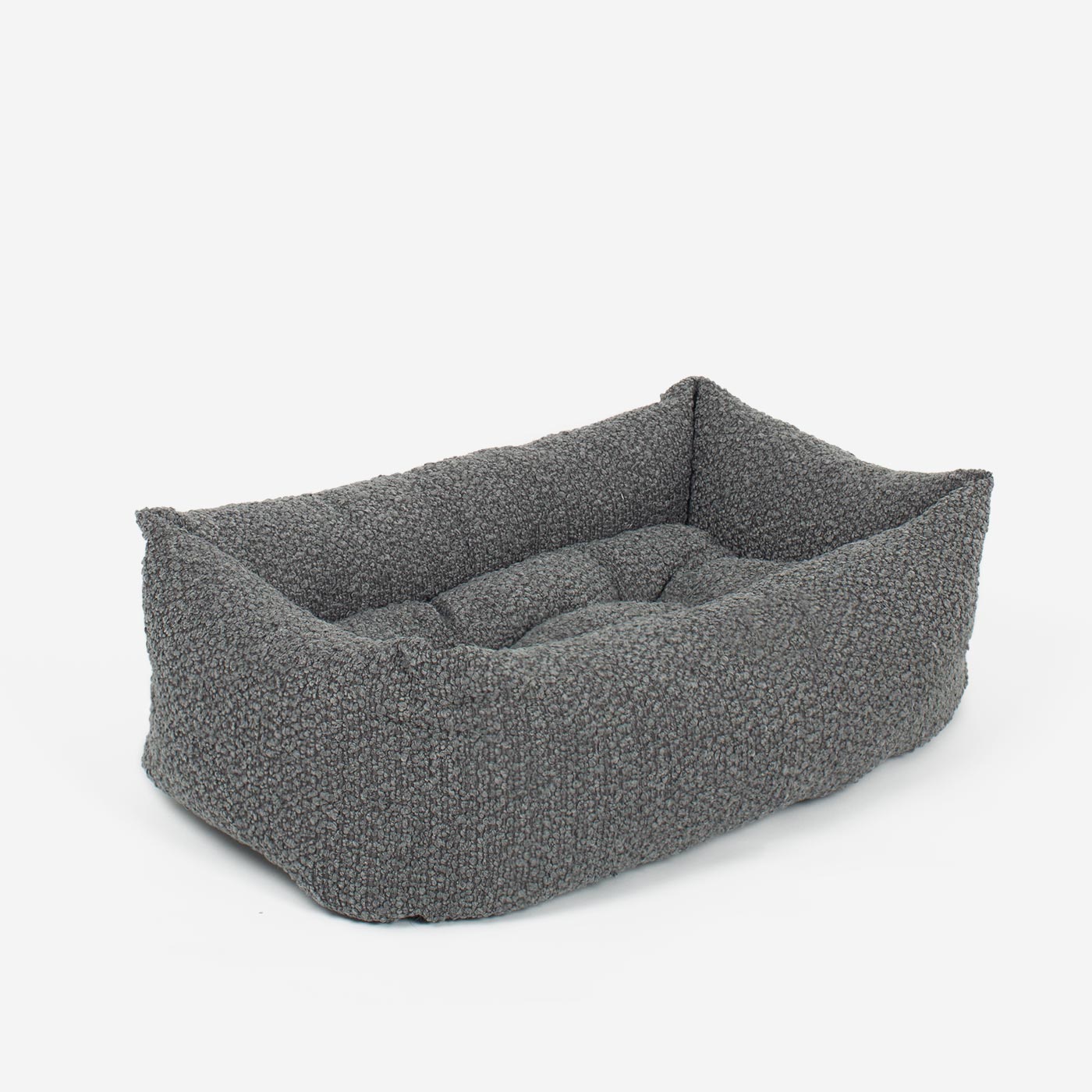 Cozy & Calming Puppy Cage Bed, The Perfect Dog Cage Accessory For The Ultimate Dog Den! In Stunning Granite Bouclé! Available To Personalize at Lords & Labradors US