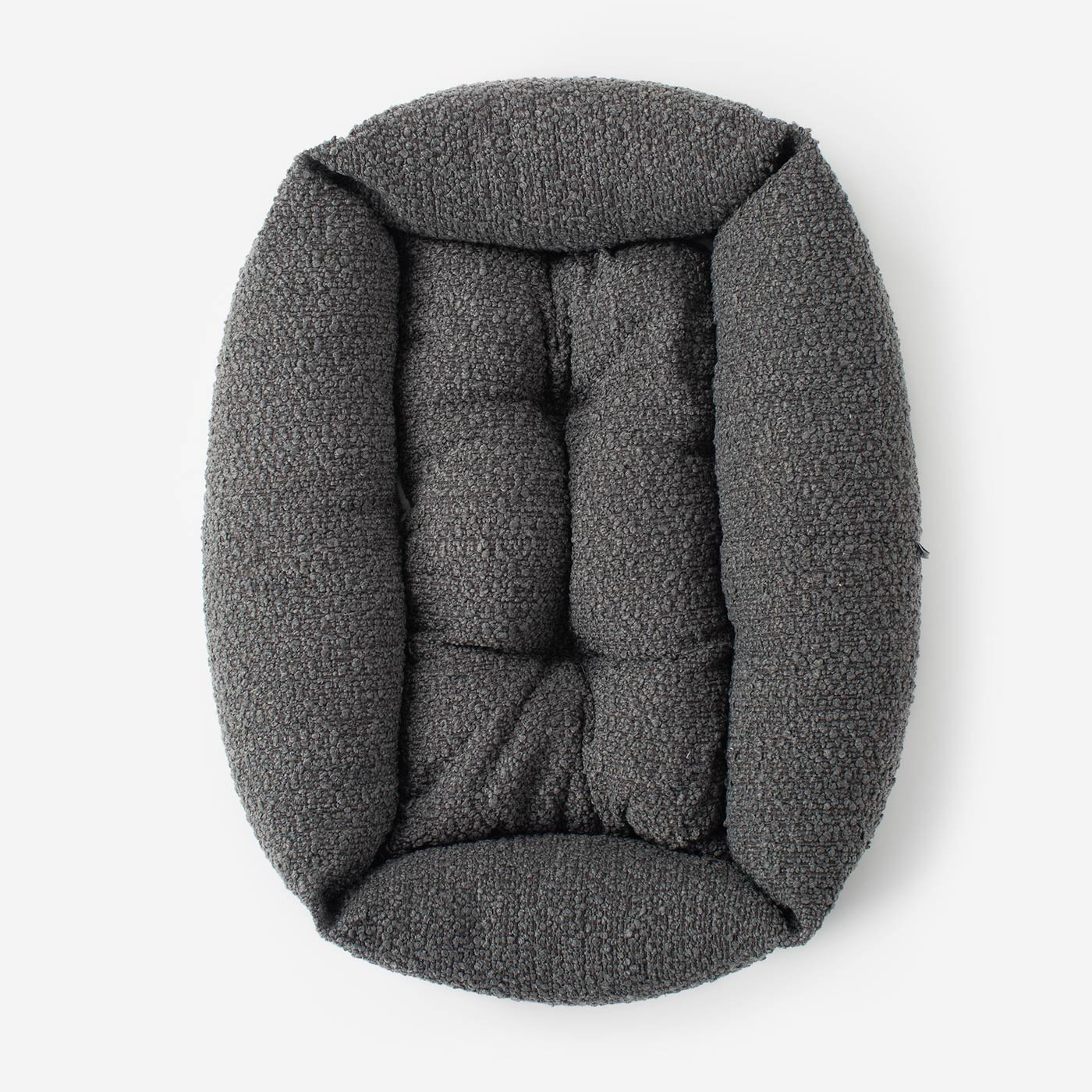 Cozy & Calming Puppy Cage Bed, The Perfect Dog Cage Accessory For The Ultimate Dog Den! In Stunning Granite Bouclé! Available To Personalize at Lords & Labradors US