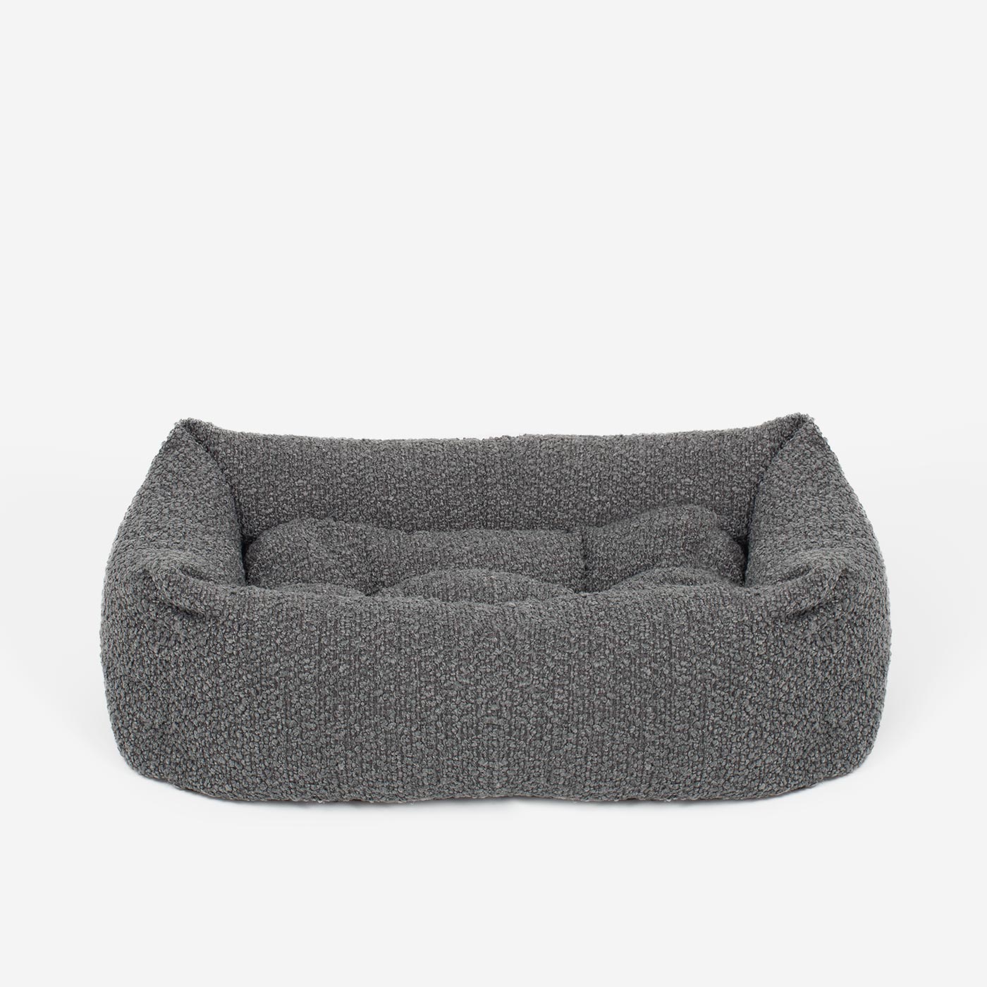 Cozy & Calming Puppy Cage Bed, The Perfect Dog Cage Accessory For The Ultimate Dog Den! In Stunning Granite Bouclé! Available To Personalize at Lords & Labradors US