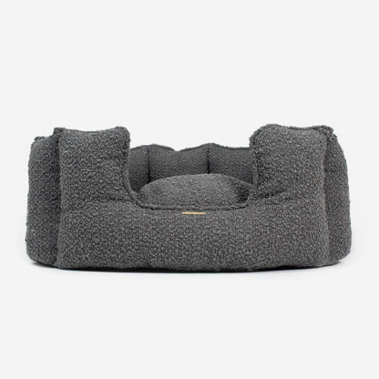 [color:granite boucle]  Discover Our Luxurious High Wall Bed For Dogs, Featuring inner pillow with plush teddy fleece on one side To Craft The Perfect Dogs Bed In Stunning Granite Bouclé! Available To Personalize Now at Lords & Labradors US