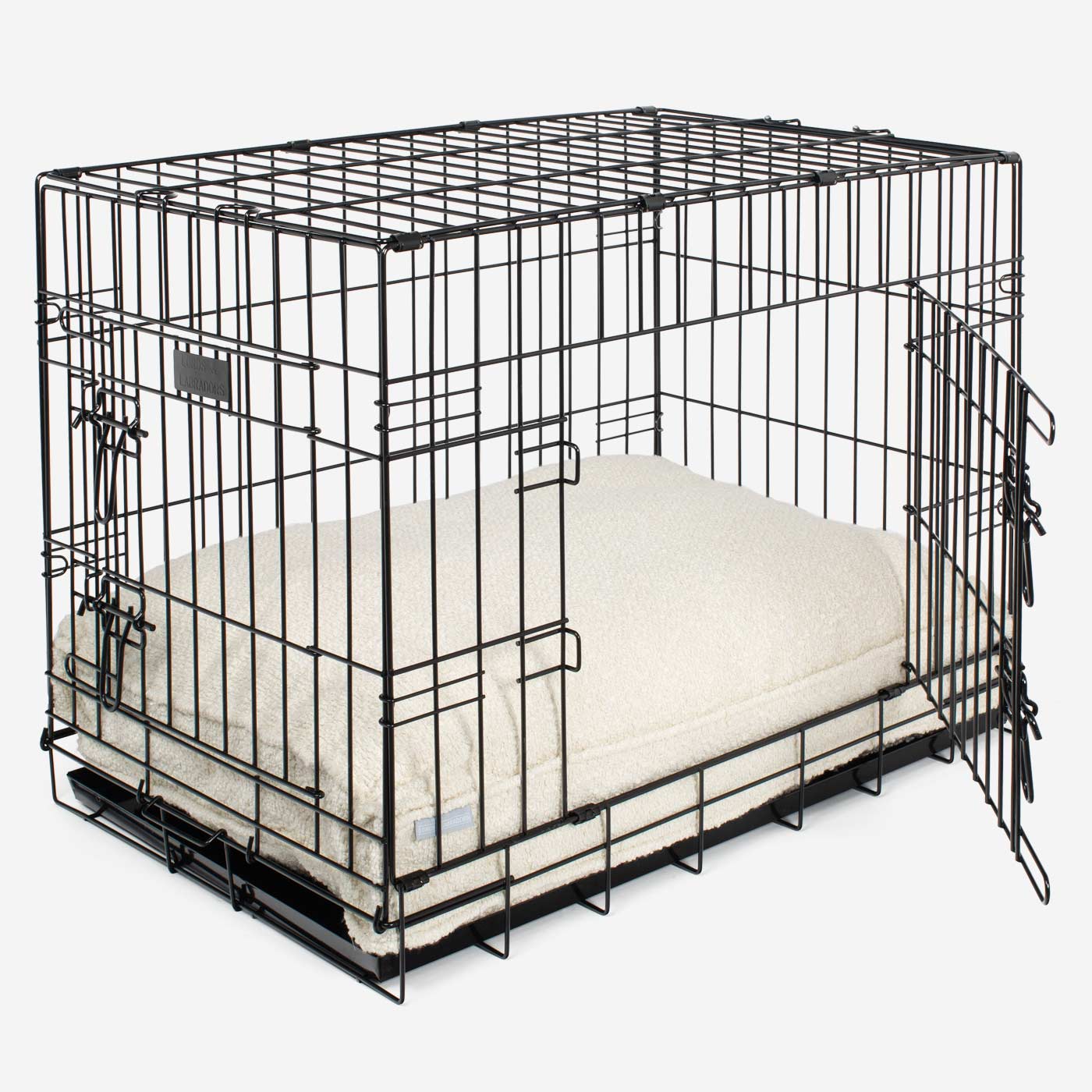 Luxury Dog Cage Cushion, Ivory Bouclé Cage Cushion The Perfect Dog Cage Accessory, Available To Personalize Now at Lords & Labradors US