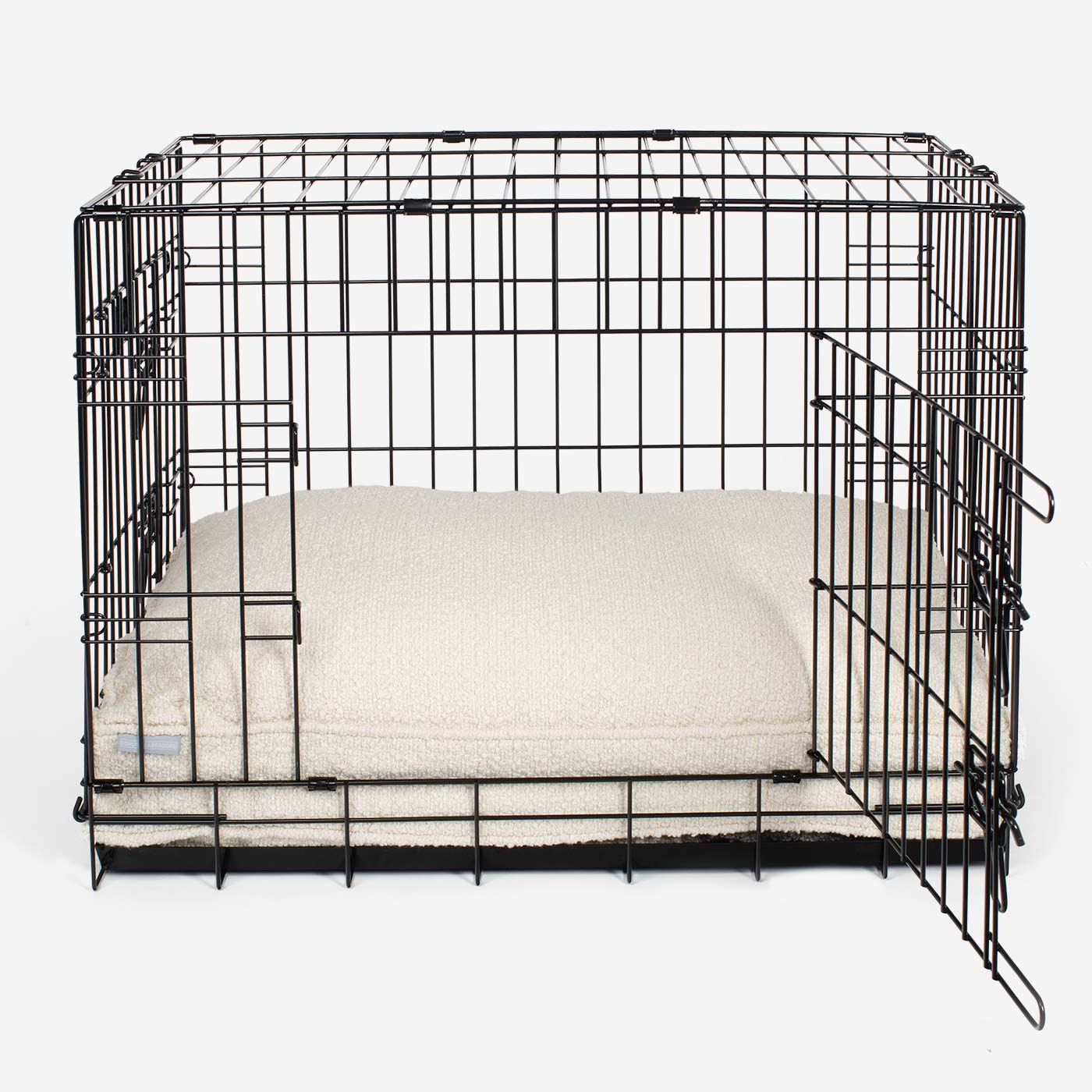 Luxury Dog Cage Cushion, Ivory Bouclé Cage Cushion The Perfect Dog Cage Accessory, Available To Personalize Now at Lords & Labradors US