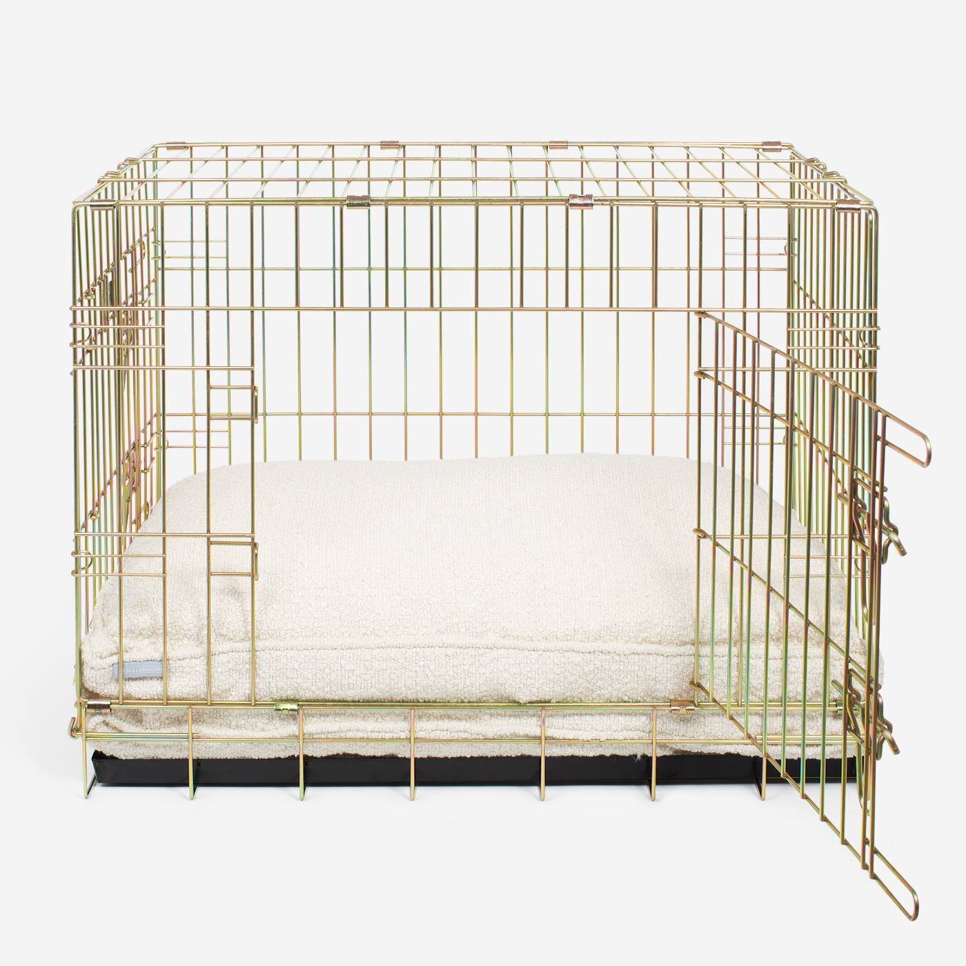 Luxury Dog Cage Cushion, Ivory Bouclé Cage Cushion The Perfect Dog Cage Accessory, Available To Personalize Now at Lords & Labradors US