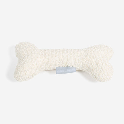 [color:ivory boucle] Present The Perfect Pet Playtime With Our Luxury Dog Bone Toy, In Stunning Ivory Bouclé! Available To Personalize Now at Lords & Labradors US, Shop Luxury Dog Toys Online