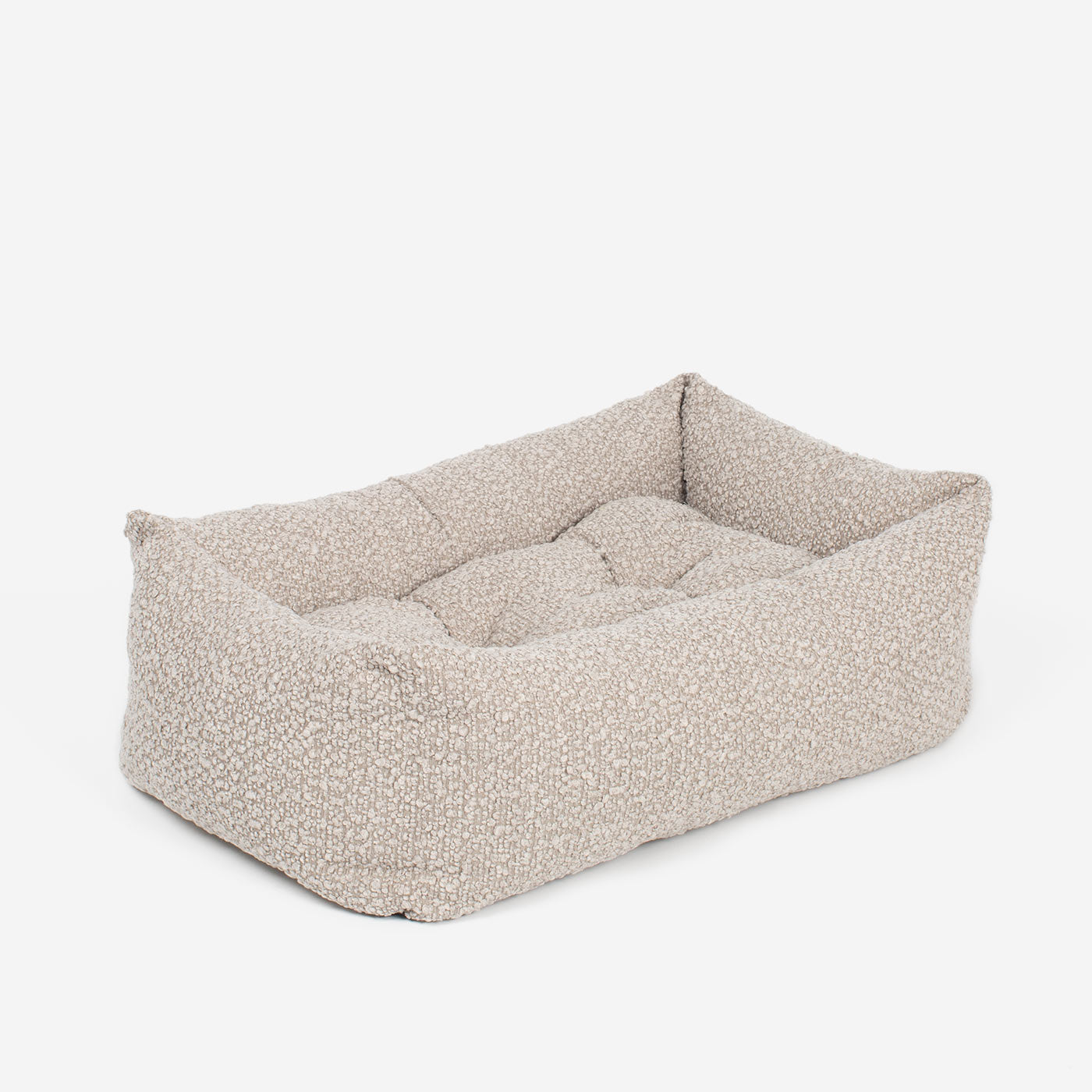 Cozy & Calm Puppy Cage Bed, The Perfect Dog Cage Accessory For The Ultimate Dog Den! In Stunning Mink Boucle! Available Now at Lords & Labradors US