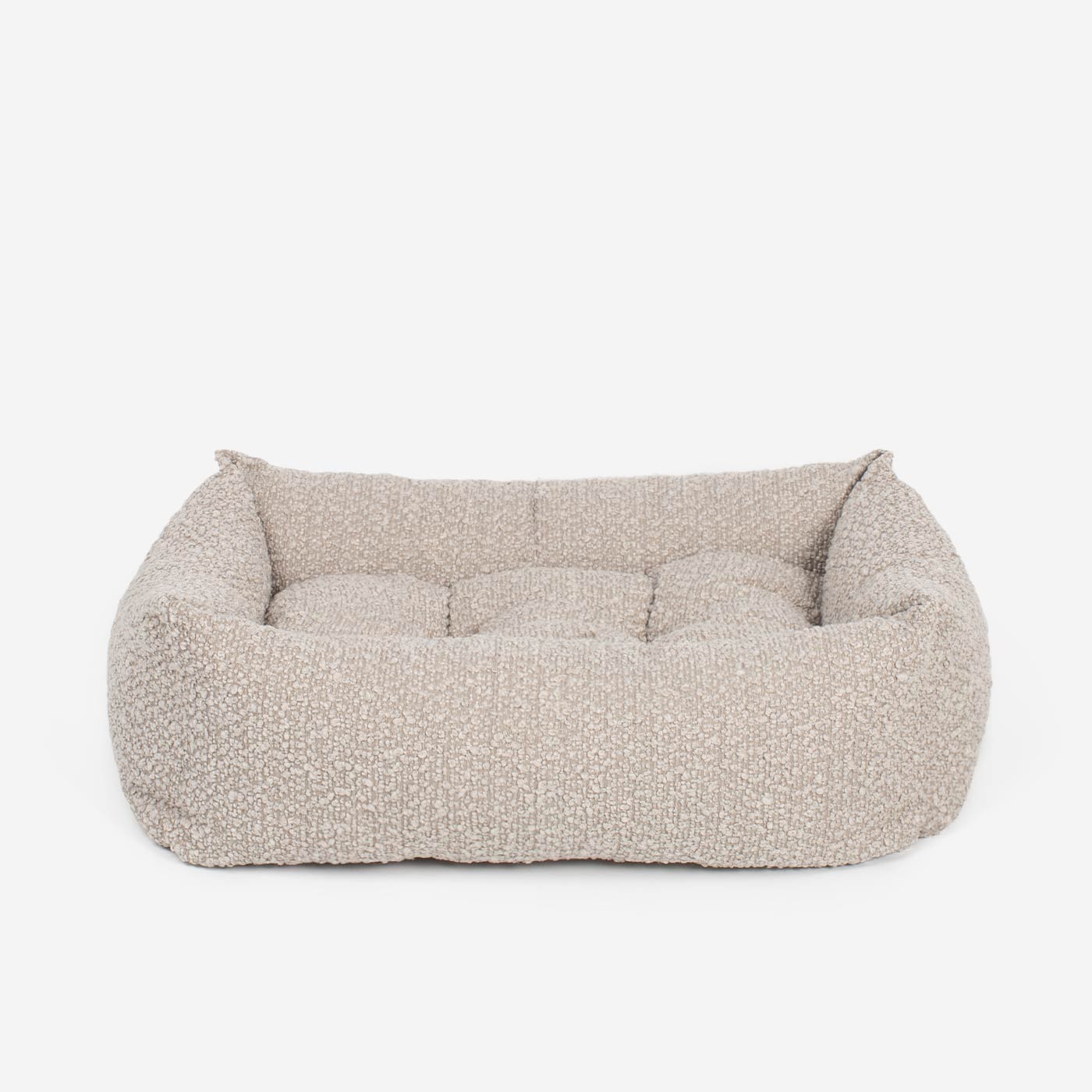 Cozy & Calm Puppy Cage Bed, The Perfect Dog Cage Accessory For The Ultimate Dog Den! In Stunning Mink Boucle! Available Now at Lords & Labradors US