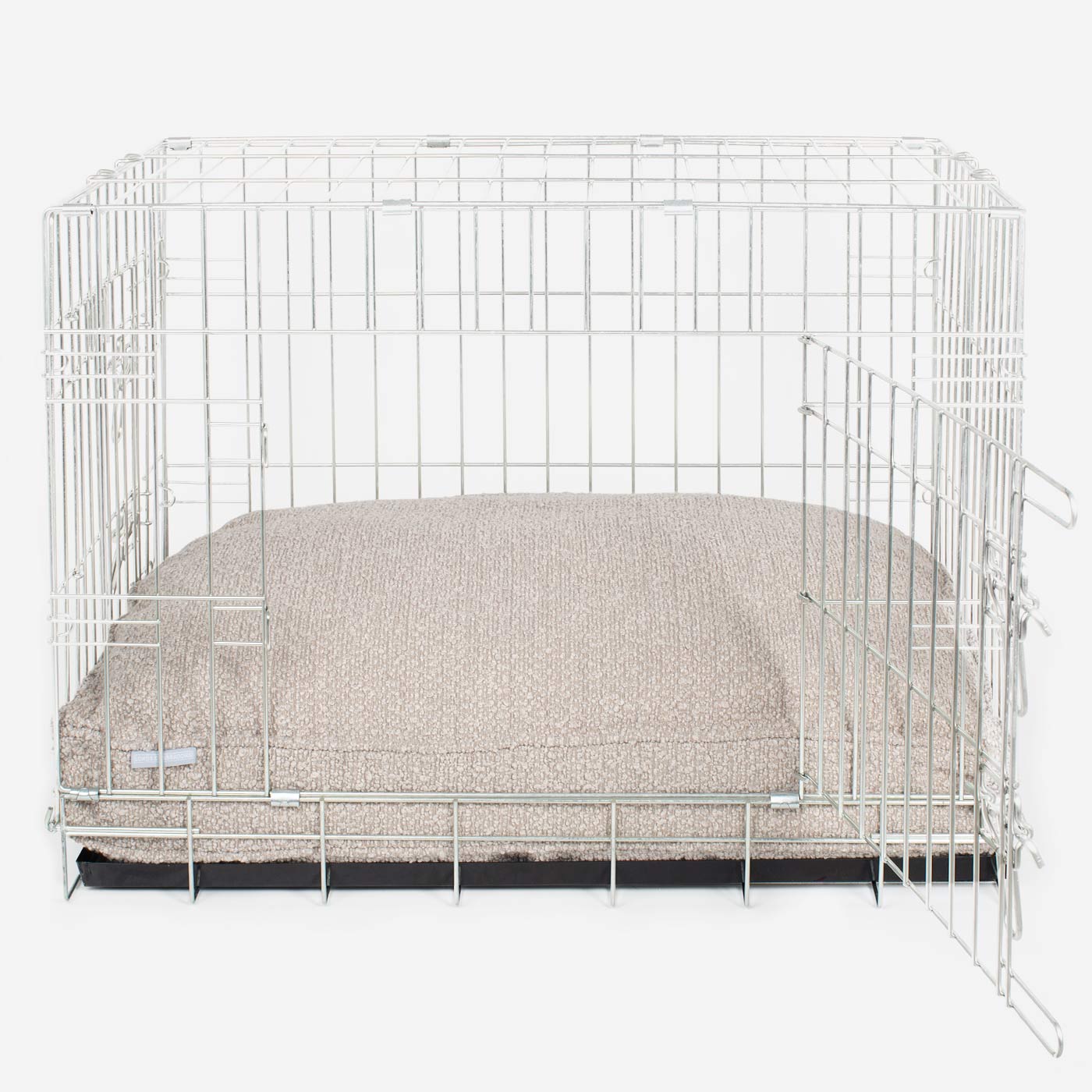 Luxury Dog Cage Cushion, Mink Bouclé Cage Cushion The Perfect Dog Cage Accessory, Available To Personalize Now at Lords & Labradors