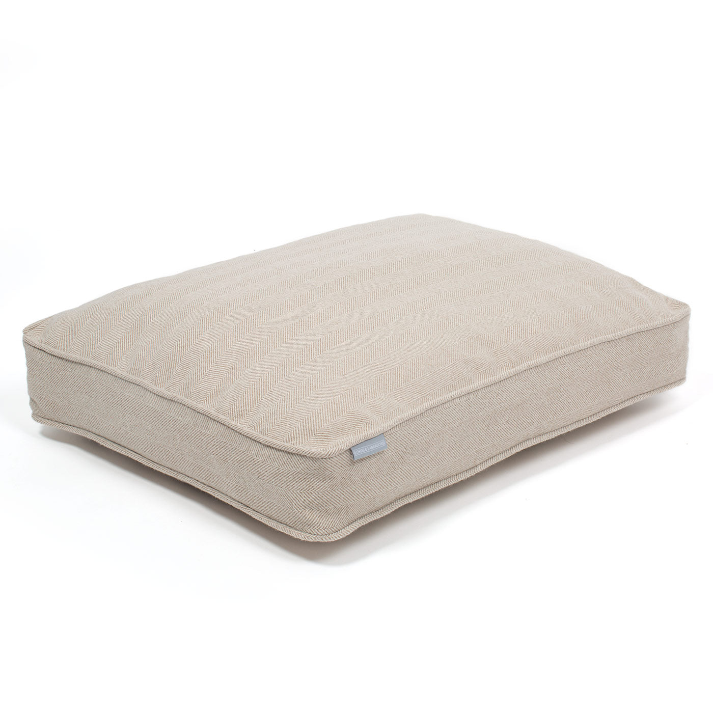 Luxury Dog Cage Cushion, Natural Herringbone Tweed Cage Cushion The Perfect Dog Cage Accessory, Available To Personalize Now at Lords & Labradors US