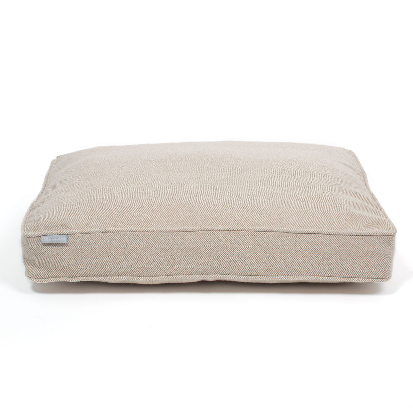 Luxury Dog Cage Cushion, Natural Herringbone Tweed Cage Cushion The Perfect Dog Cage Accessory, Available To Personalize Now at Lords & Labradors US