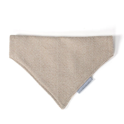 [color:natural herringbone] Discover The Perfect Bandana For Dogs, Handmade With love In Luxury Herringbone Tweed, Available In 3 Sizes To Personalize Now at Lords & Labradors US