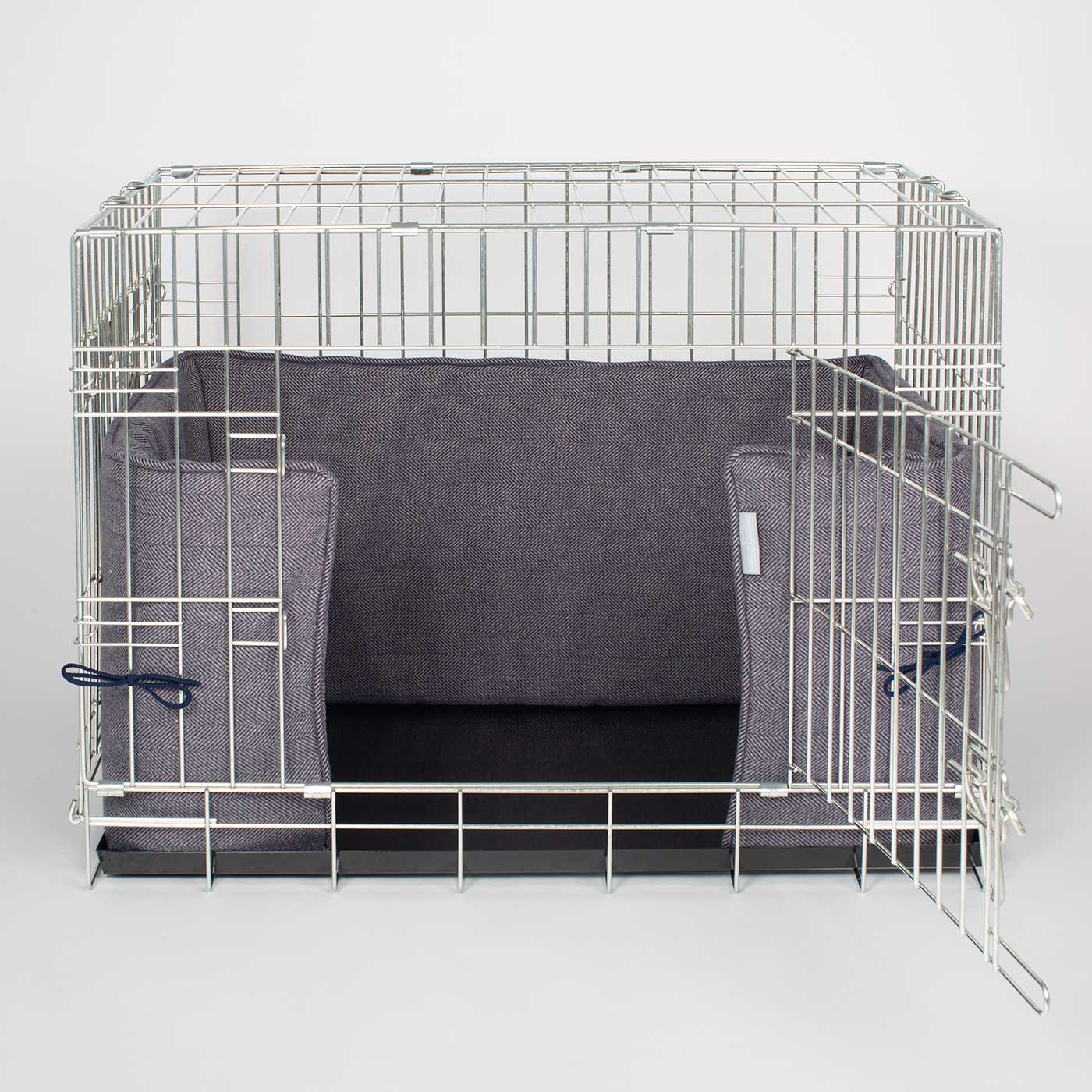 Luxury Dog Cage Bumper, Oxford Herringbone Tweed Cage Bumper Cover The Perfect Dog Cage Accessory, Available To Personalize Now at Lords & Labradors US