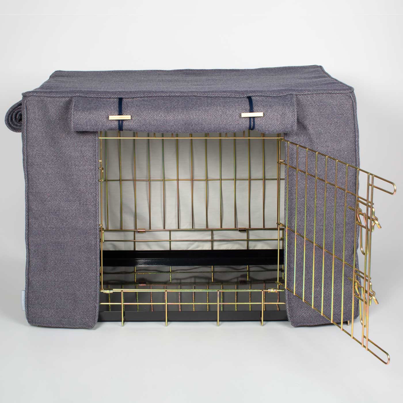Luxury Dog Cage Cover, Oxford Herringbone Tweed Cage Cover The Perfect Dog Cage Accessory, Available To Personalize Now at Lords & Labradors US