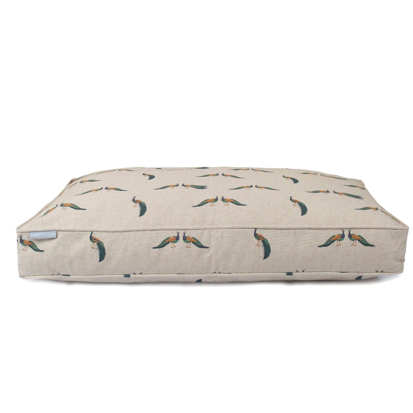 Luxury Dog Cushion, In woodland Peacock. Available For Pet Personalization, Handmade Here at Lords & Labradors US! Order The Perfect Pet Cushion Today For The Ultimate Burrow!