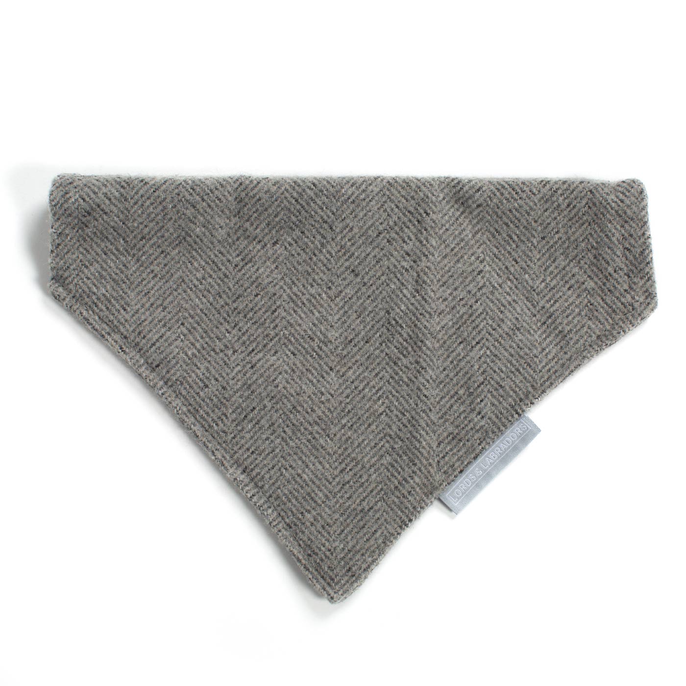 [color:pewter herringbone] Discover The Perfect Bandana For Dogs, Handmade With love In Luxury Herringbone Tweed, Available In 3 Sizes To Personalize Now at Lords & Labradors US