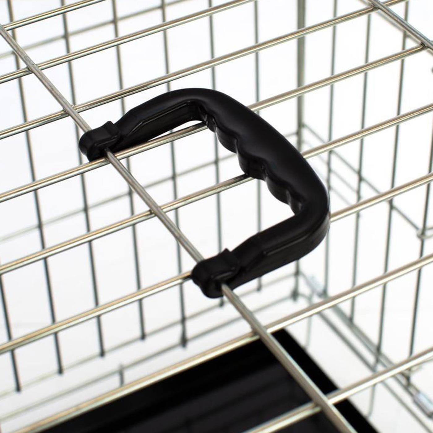 Discover the perfect deluxe heavy duty silver dog cage, featuring two doors for easy access and a removable tray for easy cleaning! The ideal choice to keep new puppies safe, made using pet safe galvanised steel! Available now in 5 sizes and three stunning colors at Lords & Labradors US