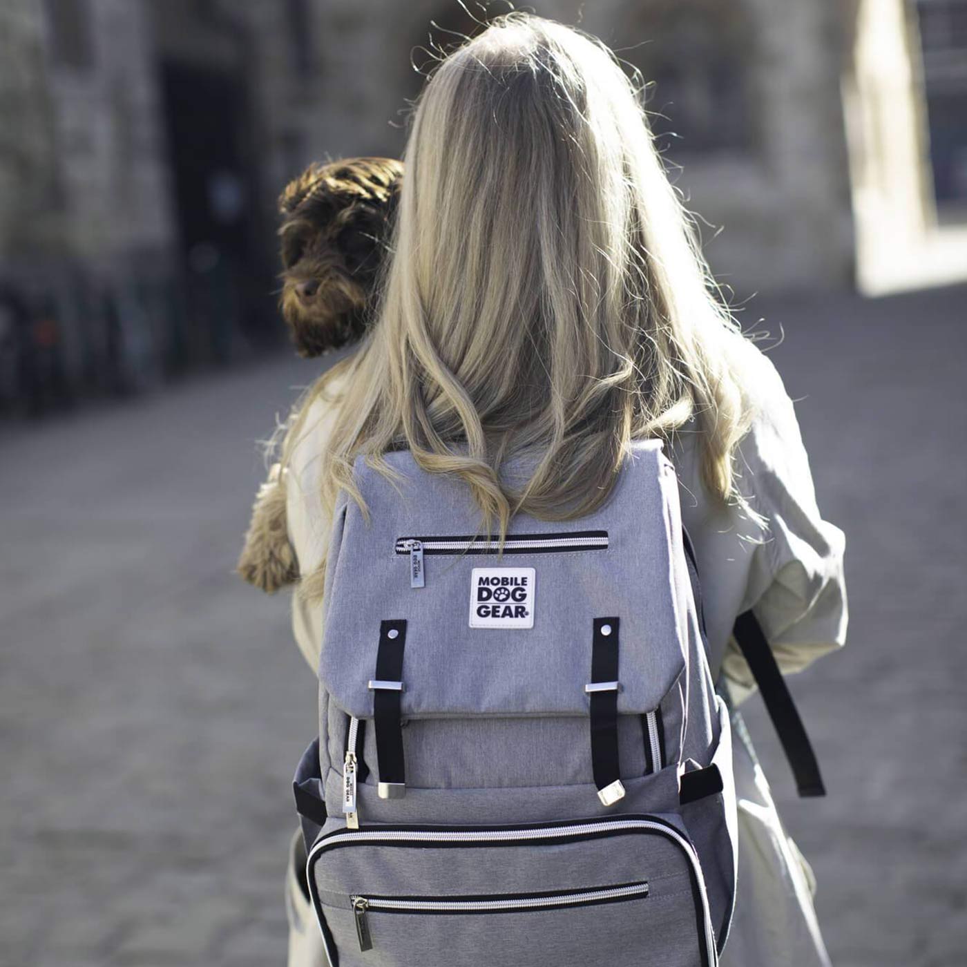 Discover, Mobile Dog Gear Week Away Backpack, in Gray. The Perfect Away Bag for any Pet Parent, Featuring dividers to stack food and built in waste bag dispenser. Also Included feeding set, collapsible silicone bowls and placemat! The Perfect Gift For travel, meets airline requirements. Available Now at Lords & Labradors US