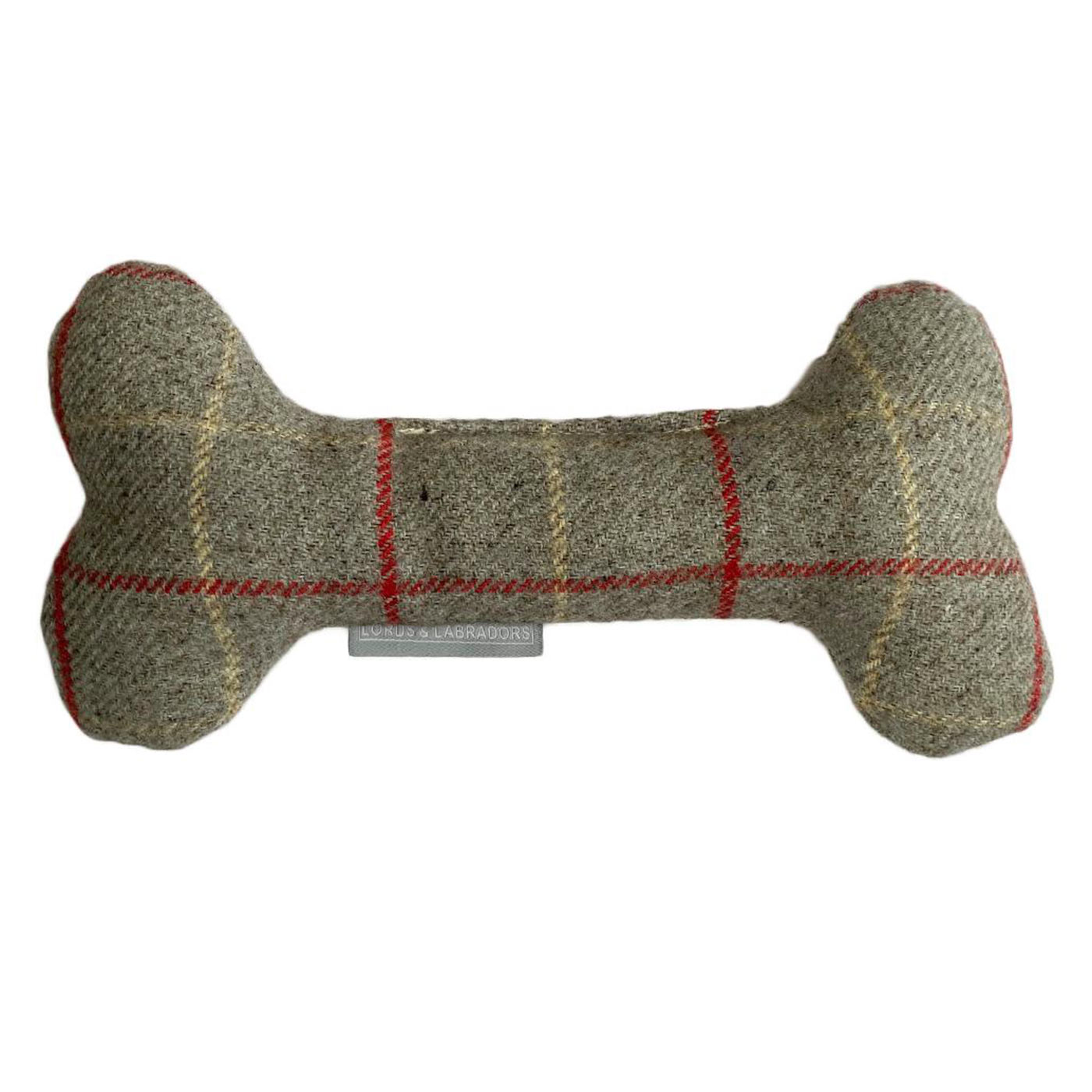 [color:cherry tweed check] Present The Perfect Pet Playtime With Our Luxury Dog Bone Toy, In Stunning Balmoral Cherry Tweed Check! Available To Personalize Now at Lords & Labradors US, Shop Luxury Dog Toys Online