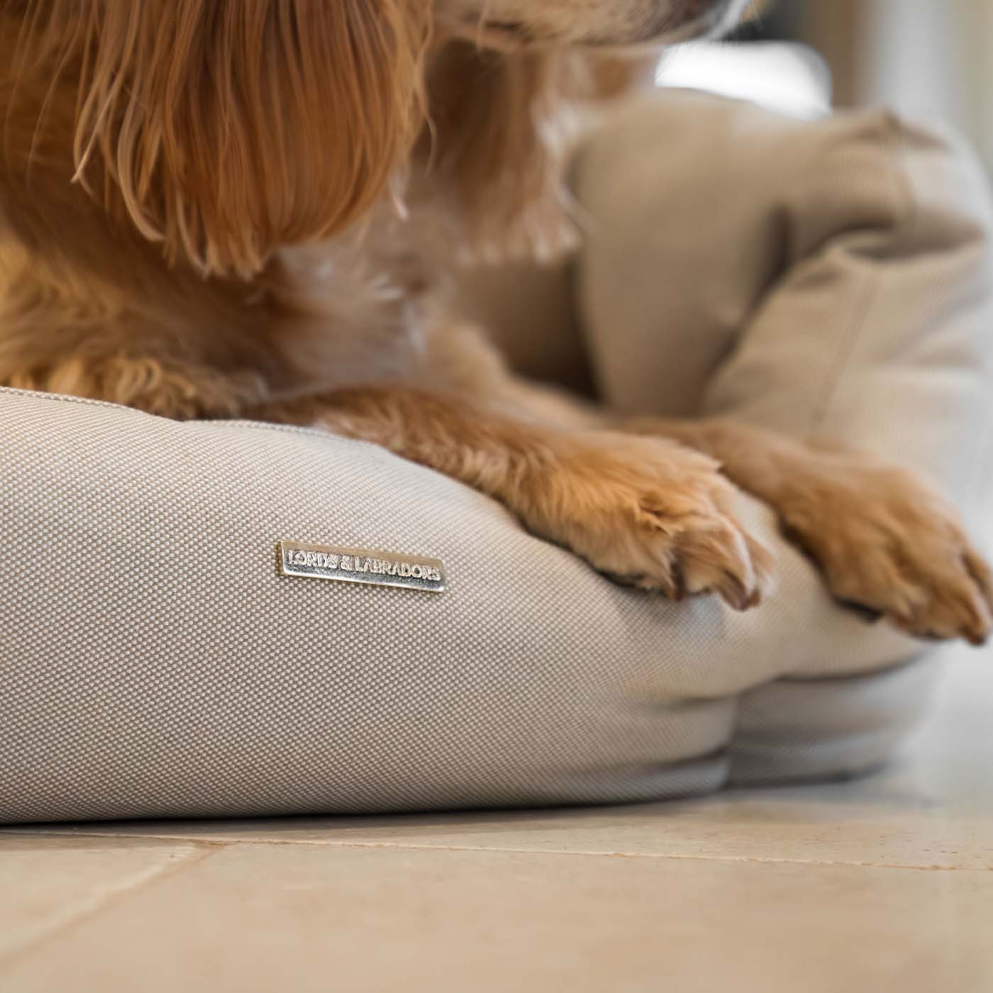 Essentials Twill Oval Bed in Linen by Lords & Labradors