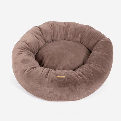 Calming Anti-Anxiety Donut Bed in Fawn Faux Fur by Lords & Labradors