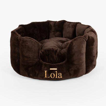 High Wall Bed For Dogs in Calming Anti-Anxiety Dusk Faux Fur by Lords & Labradors