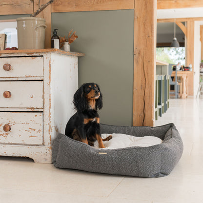 Box Bed For Dogs in Bouclé by Lords & Labradors