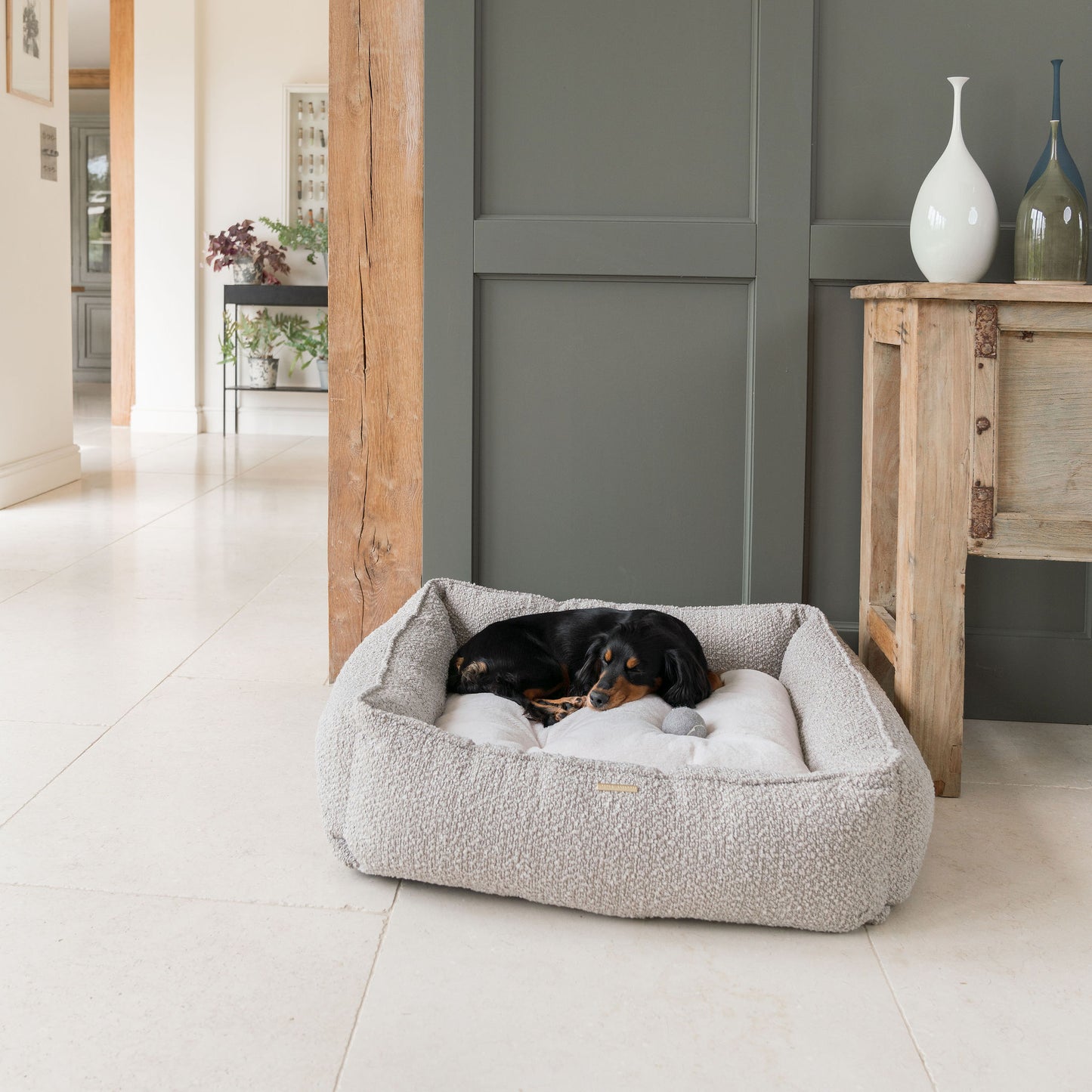 Box Bed For Dogs in Bouclé by Lords & Labradors