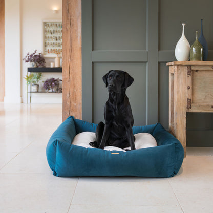 Box Bed For Dogs In Marine Velvet By Lords & Labradors
