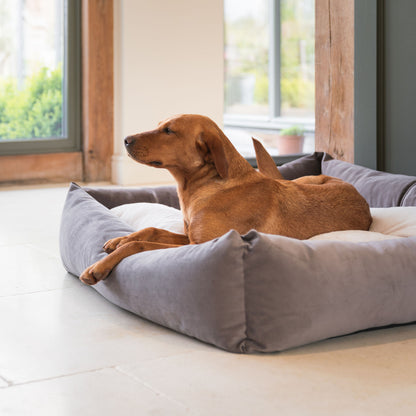 Box Bed For Dogs In Silt Velvet By Lords & Labradors