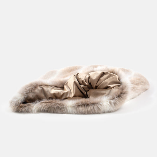 Calming Dog Sleeping Bag, In Luxurious Reindeer Faux Fur, The Perfect Pet Bed Time Accessory! Available Now at Lords & Labradors US