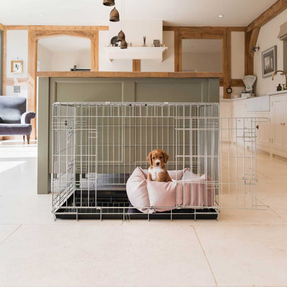 Cozy & Calming Puppy Cage Bed In Blossom Velvet By Lords & Labradors