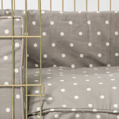 Luxury Gold Dog Cage Set With Cushion, Bumper and Crate Cover. The Perfect Dog Crate For The Ultimate Naptime, Available Now at Lords & Labradors US