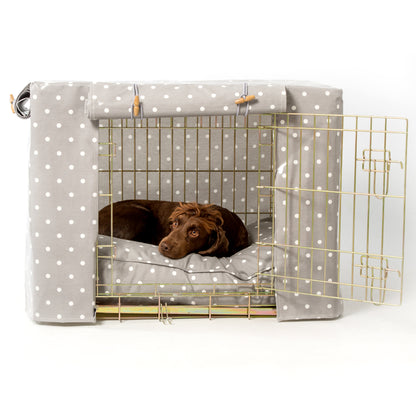 Luxury Gold Dog Cage Set With Cushion and Cage Cover. The Perfect Dog Cage For The Ultimate Naptime, Available Now at Lords & Labradors US