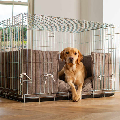 Dog Cage with Cushion & Bumper in Inchmurrin Umber by Lords & Labradors