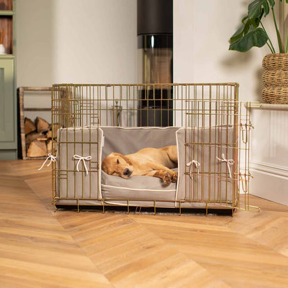 [color:savanna stone] Accessorize your dog cage with our stunning bumper covers, choose from our Savanna collection! Made using luxury fabric for the perfect cage accessory to build the ultimate dog den! Available now in 3 colors and sizes at Lords & Labradors US