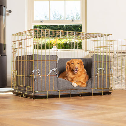 Dog Cage with Cushion & Bumper in Essentials Herdwick Graphite by Lords & Labradors