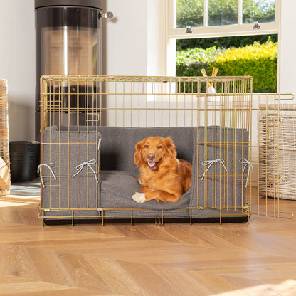 Dog Cage with Cushion & Bumper in Essentials Herdwick Graphite by Lords & Labradors